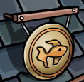 The goldfish gong in the Ninja Hideout.