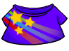 Purple T-Shirt with red, green, blue stripes with stars