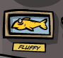 A picture of Fluffy the Fish, which is hung on the walls of the lower level of the Lighthouse.