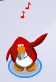 A penguin blowing the whistle.