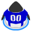 The jersey viewed from behind in-game.