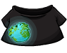 Black T-shirt with a Puffle-shaped Earth