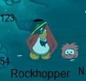 A glitch from The Fair 2010 that when Rockhopper danced he looked like playing a tambourine.