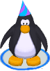 The 4th Year Party Hat in-game in the Club Penguin app.