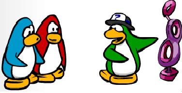 A penguin guiding a tour.
