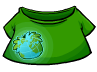 Green T-shirt with a Puffle-shaped Earth