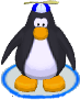 The Blue Propeller Cap in-game in the Club Penguin app.