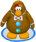 The Gingerbread Costume in-game in the Club Penguin app.