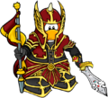 A crimson knight holding the Thunder Blade in Issue #342 of the Club Penguin Times.