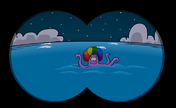 An octopus at night.
