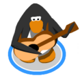 A penguin playing the Acoustic guitar.
