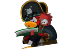 Rockhopper with Yarr and a potion book.