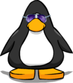 The Indigo Sunglasses on a player card.