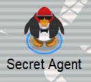What the secret agent clothes look like on a penguin in-game.