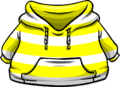 Yellow Hoodie with white stripes