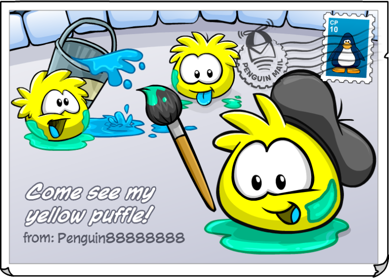 File:Yellow Puffle Postcard.png