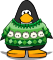 The Holiday Puffle Story on a player card.
