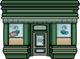 The General Store Front with the coffee sign on it.