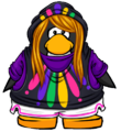 The Neon Electro Hoodie on a player card.