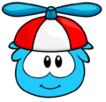 The Propeller Cap seen on a puffle card.