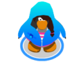 The Ocean Blue Hoodie in-game.