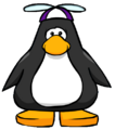 The hat on a player card.
