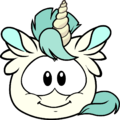 A White Unicorn Puffle In Game