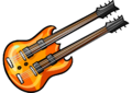 Orange Double Necked Guitar