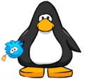 The Blue Puffle Stuffie on a player card.