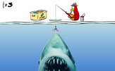 Jaws visits Club Penguin.