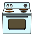 The Electric Stove with nothing on it.