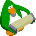 Petey K's first in-game avatar playing the accordion.