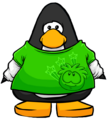 The Green Skater Shirt on a player card.