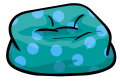 Aqua Polka Dots Beanbag Chair