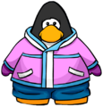 The Pink Snowsuit on a player card.