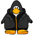 The Black Zip Hoodie on a player card.