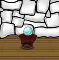 Blue in an igloo.