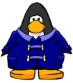The Blue Duffle Coat on a Player Card.