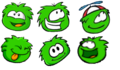 A green Puffle sprite sheet.