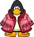 The Pink Winter Peacoat on a player card.