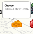 The Cheese pin as seen in the stamp book.