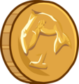Fluflly as seen in the Club Penguin coin.