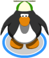 A penguin wearing the Green Propeller Cap in-game.