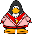 The Red Cheerleading Sweater on a player card.