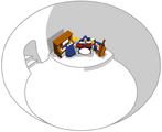 The public igloo in Penguin Chat.