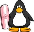 The Pink Striped Wakeboard on a player card.
