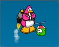 The green Puffle as seen in Jet Pack Adventure.