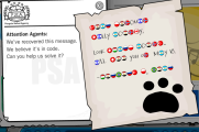 A secret message from Herbert in the Club Penguin Times