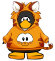 The Orange Tabby Hoodie on a player card.