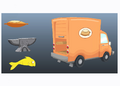 The Bean Counters truck and Fluffy the Fish.